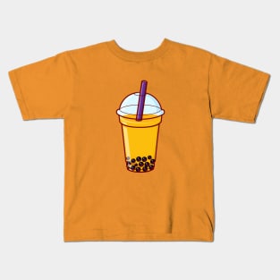 Peach Bubble Tea Kids T-Shirt